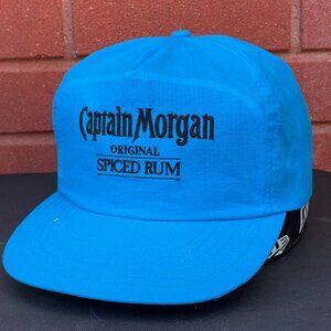 Captain Morgan Spiced Rum Nylon Bright Blue VTG